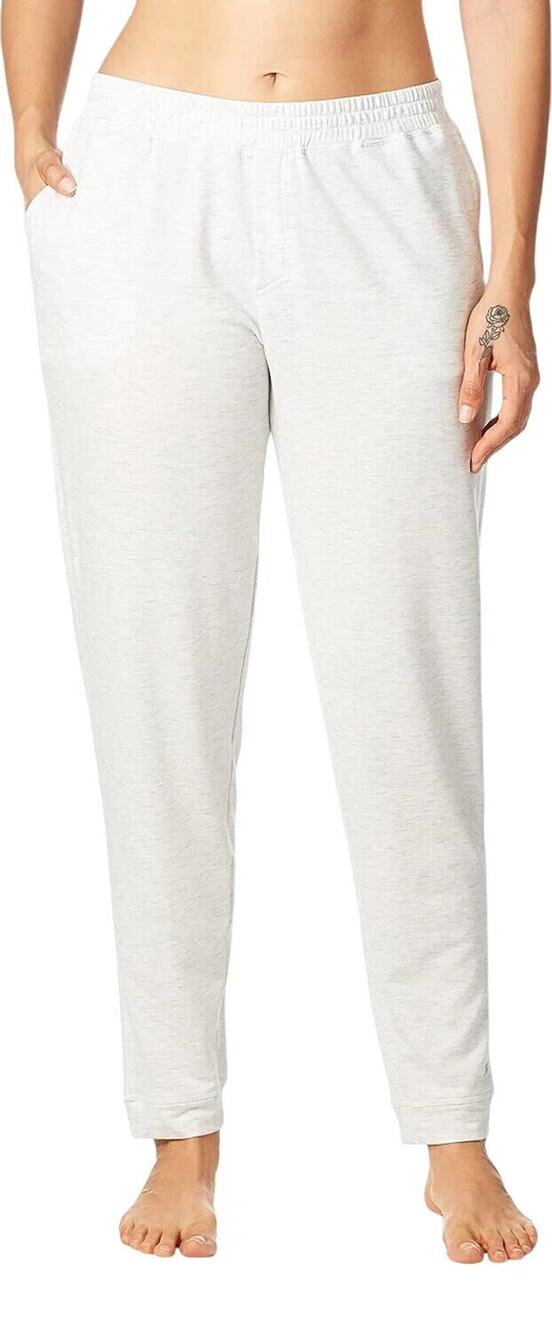 Hue Womens Solid French Terry Lounge Pants HL74145 Whitesand Heather Gray L